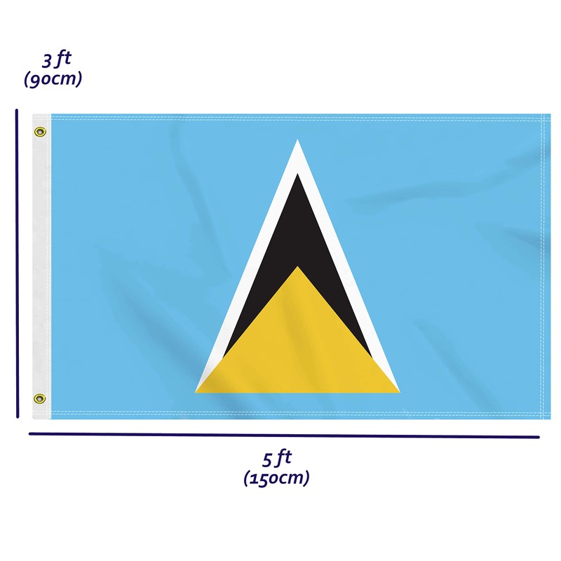 3×5 FT Saint Lucia Flag, Large 100D Saint Lucian National