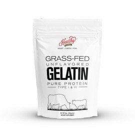 Hearthy Foods Beef Gelatin Powder Unflavored Gelatin Powder for Women and Men | Keto and Paleo Friendly Pure Protein Type 1 & 3, Grass-Fed Halal Certified, Non-GMO, Kosher Gelatin | 16 oz. 454g