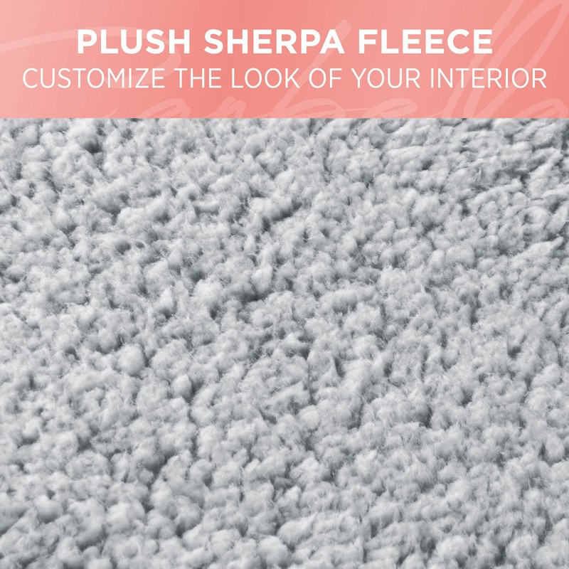 Carbella Plush Sherpa Fleece, 2 Pack Gray Seat Cover for