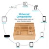 Bamboo Charging Station Multifunction 5 Ports Charging Station Rack for