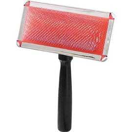 Master Grooming Tools All SystemsWood Handle Pet Slicker Brush with Rubber Pad and Pins, Large