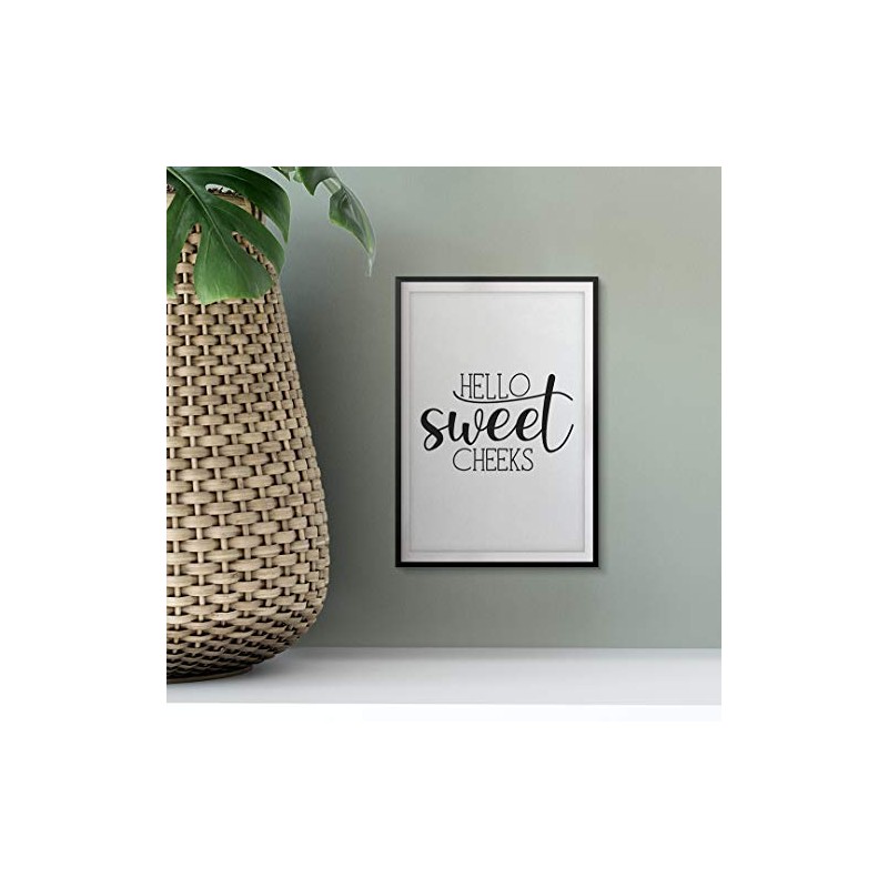 Hello Sweet Cheeks 5" x 7" UNFRAMED Bathroom Home Décor,