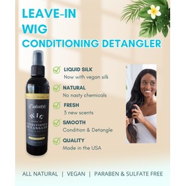 LIT UNICORNS Leave-in Conditioner + Detangler w/Silk | Human Hair & Synthetic Wigs, Extensions | New Improved All Natural Formula with Vegan Silk - Made in USA (Citrus Essential Oil)