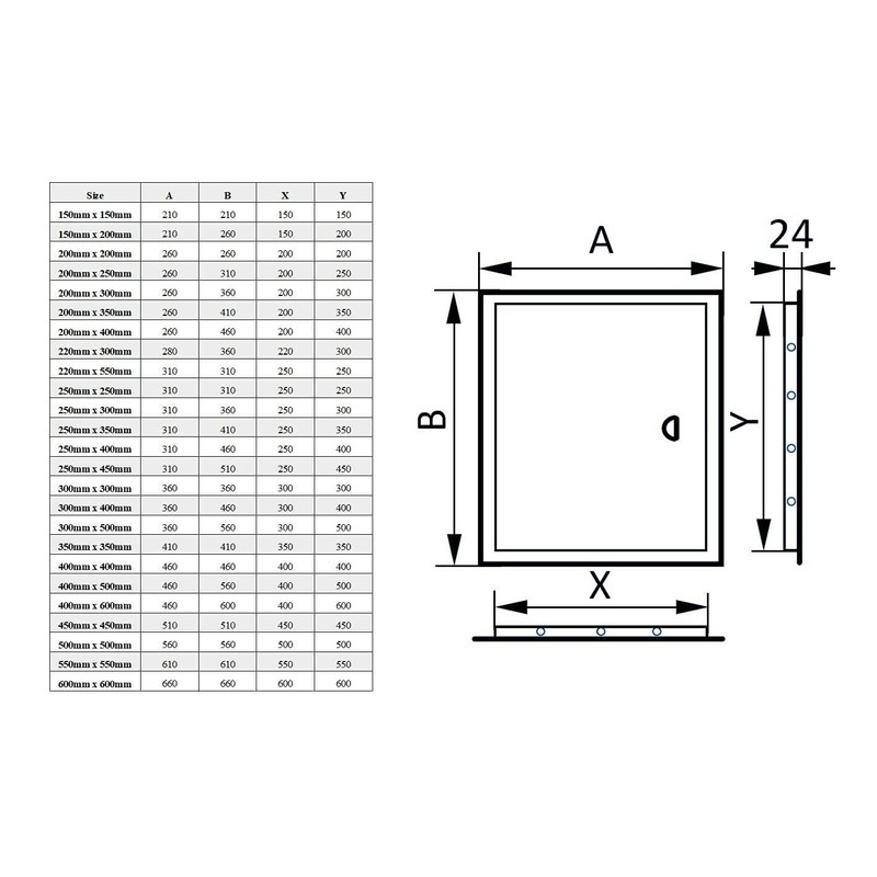 Metal Access Panel with Lock Wall Steel Hatch White Service