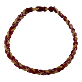 20" Maroon Gold Titanium Sports Tornado Necklace w/Case