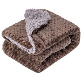 Fuzzy Blanket or Fluffy Blanket for Baby Girl or boy, Soft Warm Cozy Coral Fleece Toddler, Infant or Newborn Receiving Blanket for Crib, Stroller, Travel, Outdoor (40" x 48", DG-Eagle Grey)