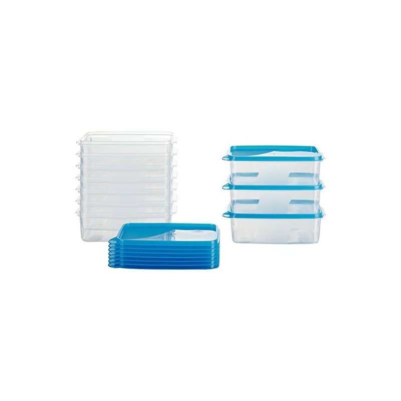 MiraHome Frischhaltedose Gefrierbehälter Austrian Quality 18x12x6,5cm 1L Rechteckig (10 STK)