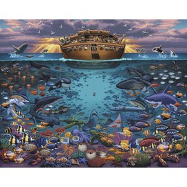Dowdle Folk Art Puzzles - Noah's Ark Under The Sea Puzzle, 1000 Pieces