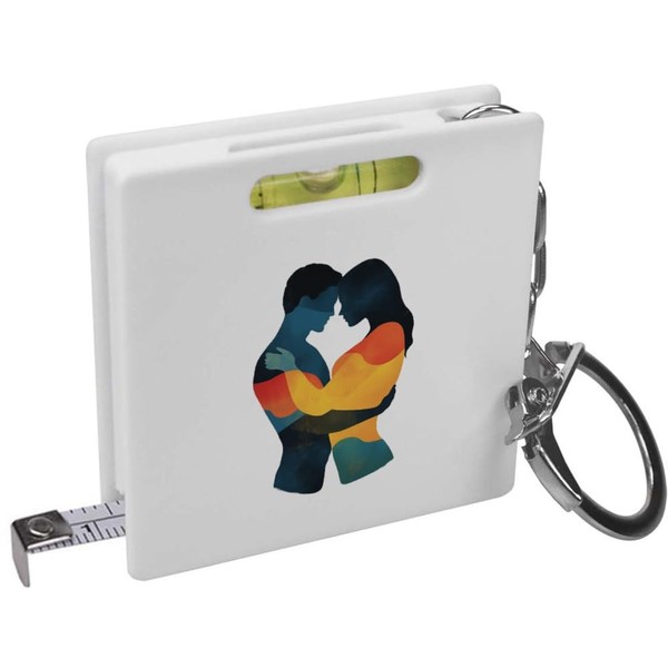 'Couple Embracing' Keyring Tape Measure/Spirit Level Tool (KM00042078)