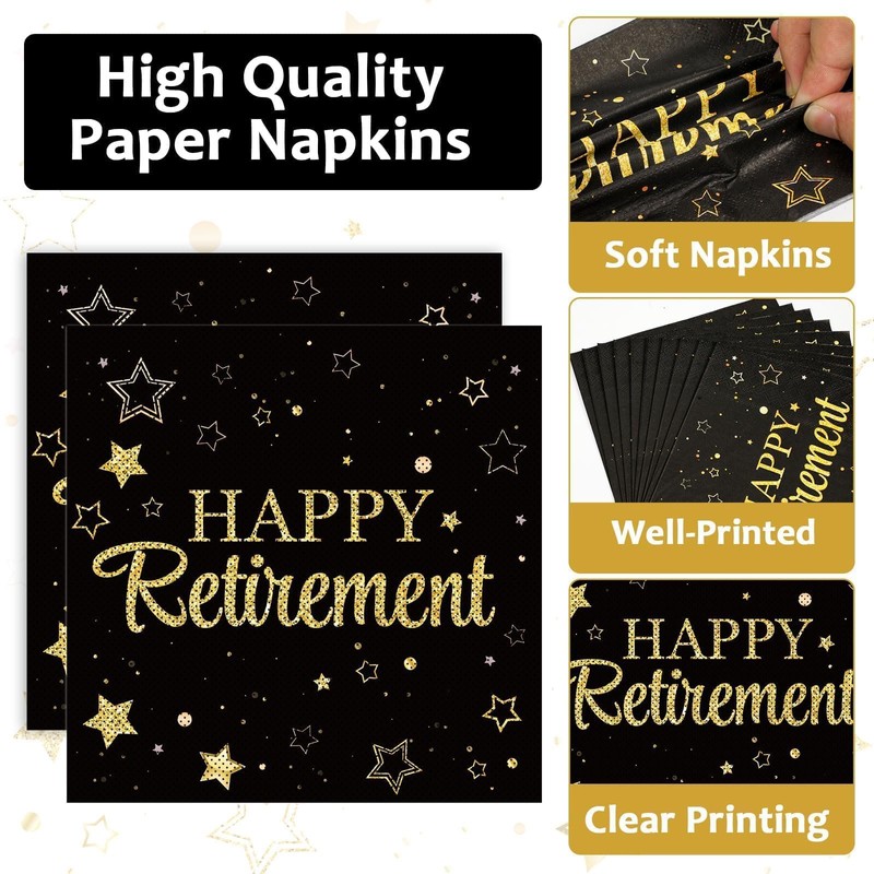 100 Pack Retirement Paper Napkins Retirement Party Decorations Happy Farewell