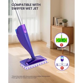 Kukident Wet Jet Refills, 50 Count Microfiber Wet Jet Pads for Swiffer Mop, Disposable Multi Surface Swifter Pads Refill, Floor Cleaner for Mopping, Heavy-Duty Absorbent and Stickiness