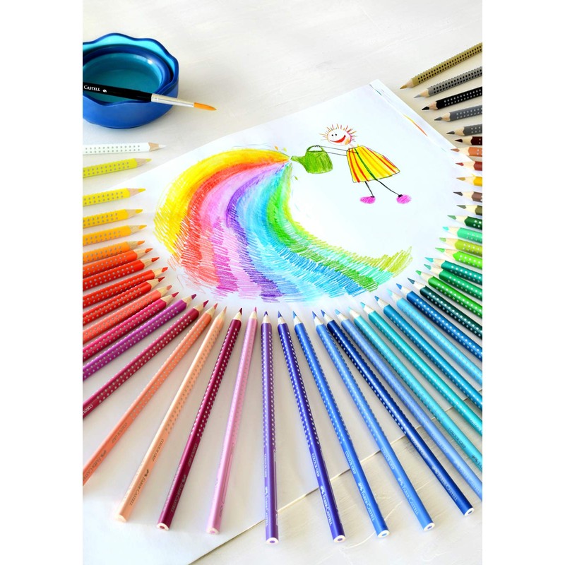 Faber-Castell 112412 Colour Grip Coloured Pencils, Set of 12, Cardboard