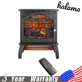 Cambridge 18 Inch 3D Flame Electric Infrared Quartz Fireplace Stove with Remote Control