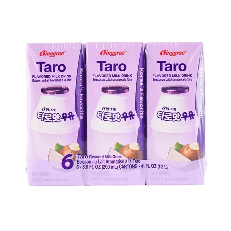 Binggrae Taro Flavored Milk Drink 6.8 oz x 24 Packs~5/10/202