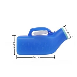 HIDOSNG 1200ml Portable Urinal for Men,Large Capacity Urine Bottle with Lid, Easy-to-Use Pee Bottle for Elderly, Travel & Night Use, Clear Measurement Markings, Anti-Spill Design, with Handle,Perfect for Those with Limited Access to Toilets(blue）