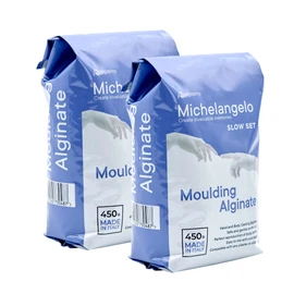 Michelangelo Moulding Alginate Slow Setting Coloured Alginate for High Precision Perfect for Hand or Body Prints Made in Italy (1 Pack 450 g)