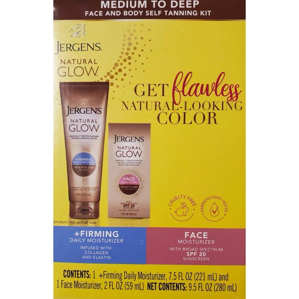 Jergens Natural Glow Firming + Face Moisturizer, 7.5 oz +