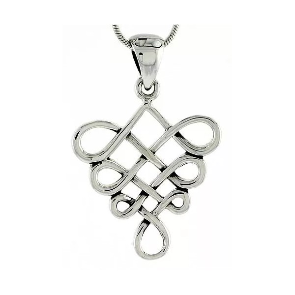 Unbranded 925 Sterling Silver Triangular Loop Celtic Knot Pendant 1