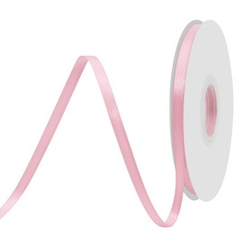 BVIEAKD Pink Satin Ribbon - 1/4" x 50 Yards Double Faced Solid Color Ribbon for Crafts Weddings Bow Making & More