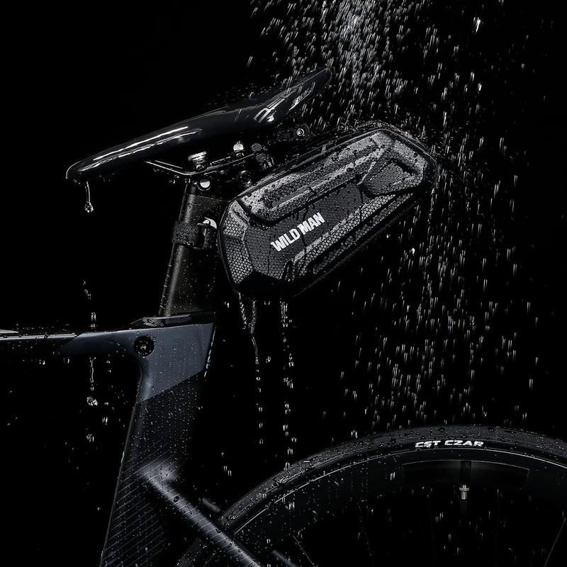 WILD MAN 1.2L Quick Release Hard Shell Rainproof Bike Saddle