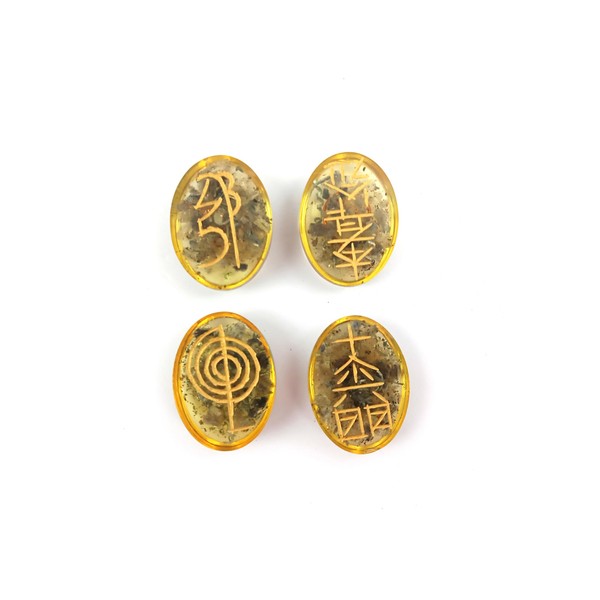Prajet Orgonite Oval Usui Set for Reiki Healing Chakra Balancing