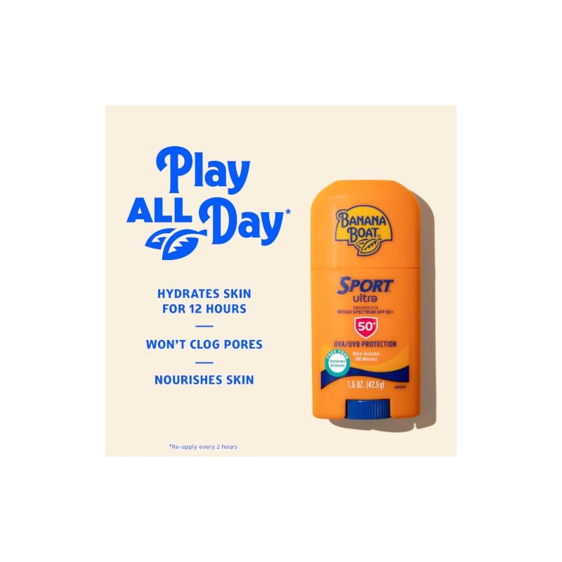 Banana Boat Ultra Sport Sunscreen Stick, New Look, SPF 50+,