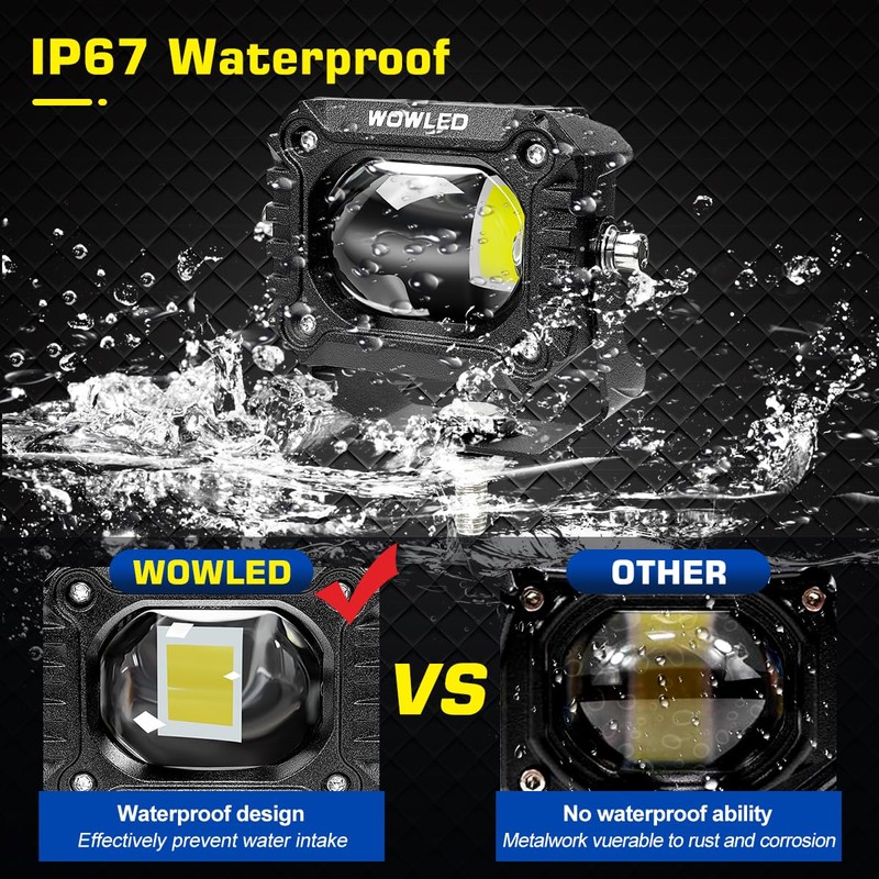 WOWLED 2.8 Inch Cube LED Spotlight, 2 Pack White Light