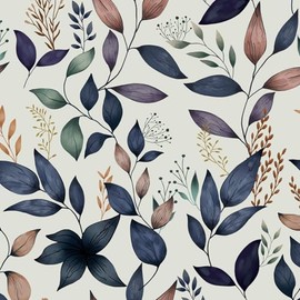 Fvlow Navy Leaf Peel and Stick Wallpaper Grey Blue Contact Paper Easily Peel Off Self-Adhesive Wall Paper for Kitchen Cabinet Drawer 17.4" x 394"