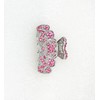 Faship Gorgeous Pink Rhinestone Crystal Floral Hair Claw Clips