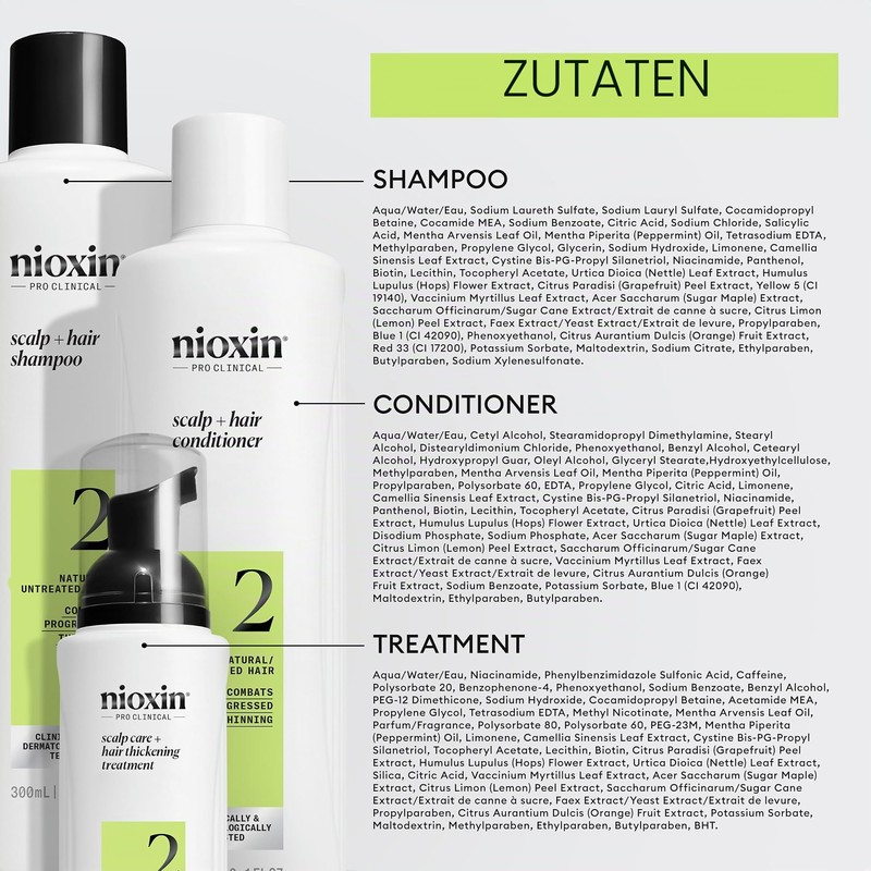 Nioxin Scalp + Hair Thickening System 2 Three Phase Set,