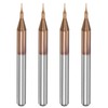 sourcing map 4 Piece End Mill CNC Cutter Titanium Coated