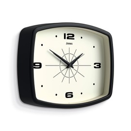 JONES CLOCKS® Movie wall clock | Retro rectangular clock | 25cm | Mustard yellow | Cool designer look for kitchen, living room or office