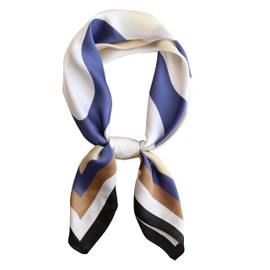 BRMM MIA Women's Scarf, 27.6 x 27.6 inches (70 x 70 cm), Silk-like, Neckerchief, Bandana, Casual, Square, Multifunctional, Bag Decoration, Hair Ornament, Spring and Summer, Seaside, Travel, Commute,