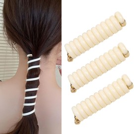Stylish Spiral Ponytail Holders for Styling - Waterproof, No Crease, Traceless Coil Hair Accessories for Women and Girls (3Pcs)