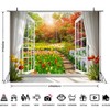 Spring Backdrop 10x8ft Garden Window Floral Flowers Easter Photography Backdrops