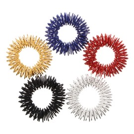 iplusmile 5 Pack Spiky Sensory Finger Rings, Acupressure Finger Massage Rings Set Silent Stress Reducer Toy for Teens, Adults