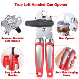 Left Handed Can Opener and Peeler Set, Lefty Kitchen Tools Utensils for Left Hand People/Adults (2 in 1)