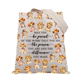 BDPWSS Lion King Tote Bag Lion Cartoon Movie Fans Gift May You Be Proud Of The Work You Do Reusable Grocery Bag For Friend (Be proud lion TG)