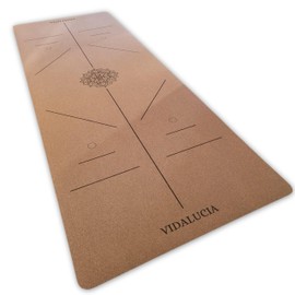 Cork Yoga Mat - Eco-Friendly, Organic, Non-toxic, Cork, Natural Rubber, 5mm Padded, Long Extra Thick Yoga Mat with Alignment Marks, non-slip yoga mat for Men & Women, Ideal for Home, Gym, and Pilates