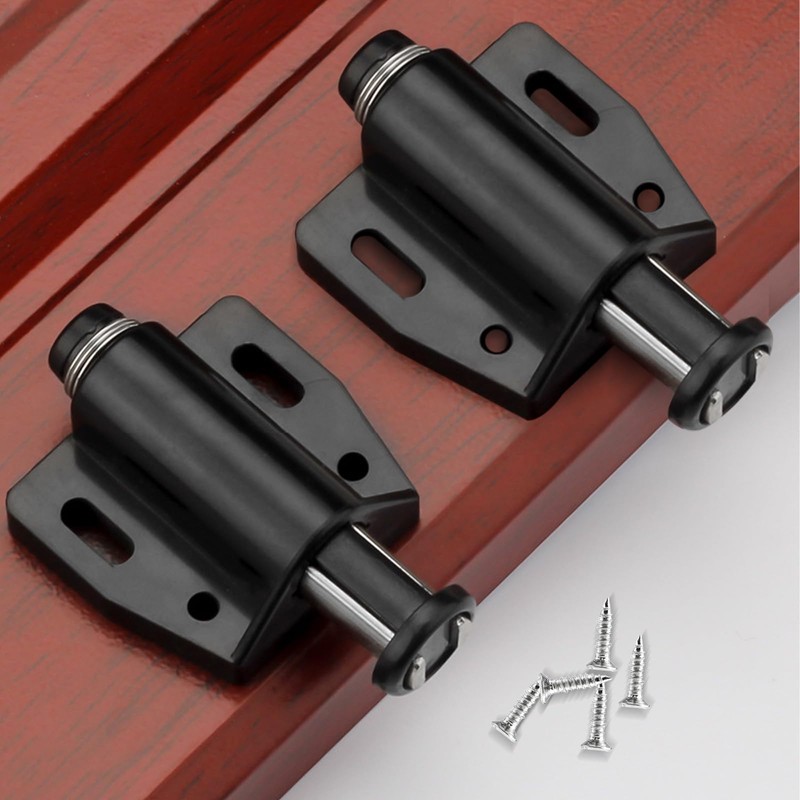 GAOHAN 6Pcs Push to Open Door Catch Black Single Magnetic