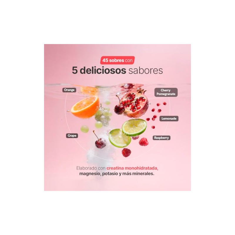 B Life Electrolitos con Creatina con 45 Sobres 5 Sabores