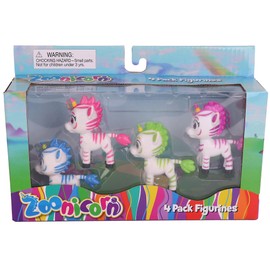 Zoonicorn: 4 Pack Figurines - 2.75" Character Miniatures, Playset Includes Aliel-Ene-Promi-Valeo, Magical Dreamland Toy Figures, Play-Display, Kid 3+