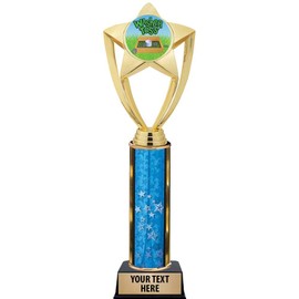 Crown Awards Washer Toss Trophies, 11" Gold Star Washer Toss Trophy with Engraving Included
