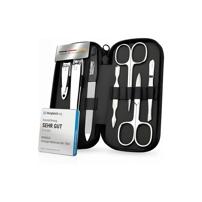 Solingen Manicure Set – Comparison Winner – Genuine Leather Case