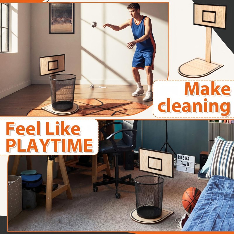 Patelai 2 Pcs Basketball Trash Can Basketball Hoop Trash Can,