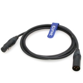 Eonvic 3 Pin XLR Male to Female 24V DC Power Cable for Cameras (3 Pin XLR Male to Female 1.8m)