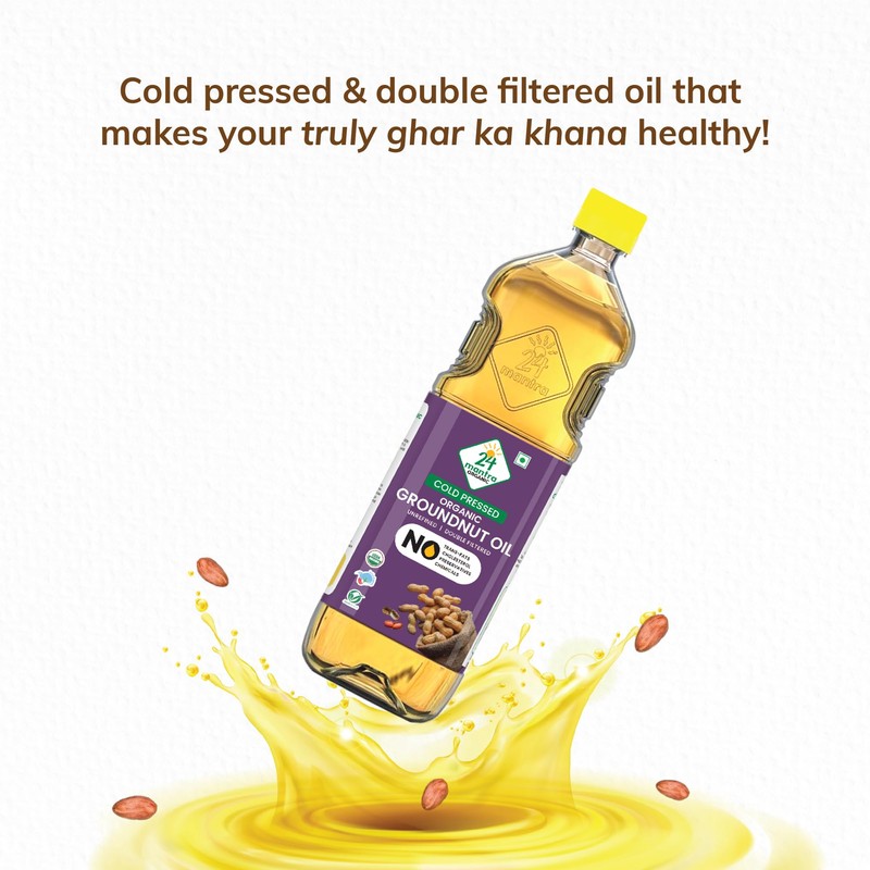 24 Mantra Unrefined Groundnut Oil/Moongphali Ka Tel- 100% Organic |