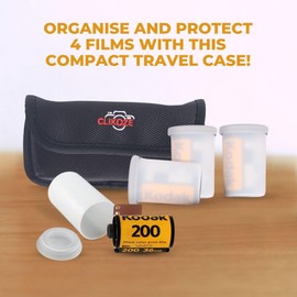 Clikoze 35mm Film Case Storage Pouch Organiser for 4 x Camera Film, Travel & Safety Case for 35mm Film Rolls