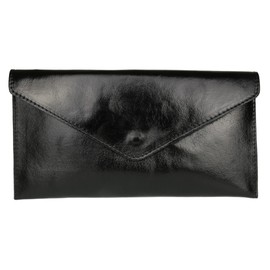 Girly Handbags Womens Genuine Leather Italian Metallic Shimmer Envelope Wrist Clutch Bag Evening Bag (Platinum)