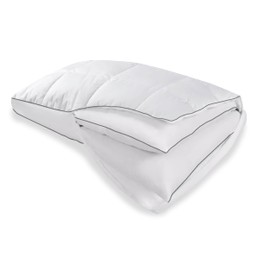 Delara Merino Quilted 3in1 Adjustable Organic Cotton Cover Wool Pillow Baffle Box Construction, White (Queen)